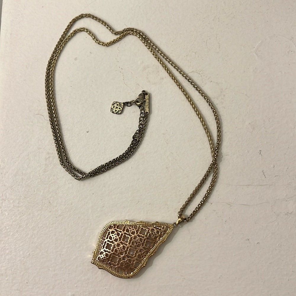Kendra Scott Aiden Filigree Rose Gold 2-Tone Metal Necklace